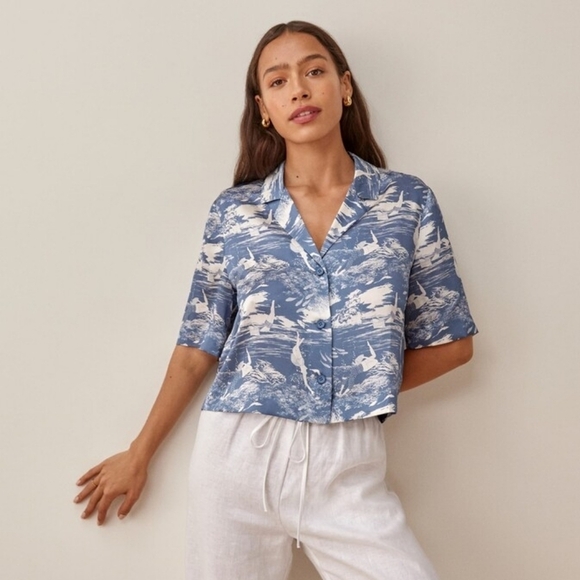 Reformation Hanson Silk Top in Ama size M - Picture 2 of 7